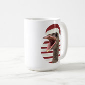Fröhlicher Weihnachtsstrich mit Weihnachtsmannmütz Kaffeetasse (VorderseiteRechts)