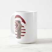 Fröhlicher Weihnachtsstrich mit Weihnachtsmannmütz Kaffeetasse (Vorderseite Links)