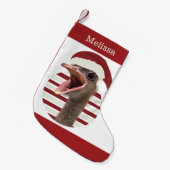 Fröhlicher Weihnachtsstrich mit Weihnachtsmannmütz Kleiner Weihnachtsstrumpf (Vorderansicht (hängend))