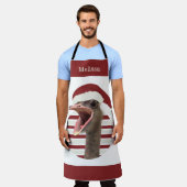 Fröhlicher Weihnachtsstrich mit Weihnachtsmannmütz Schürze (Getragen)
