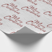 Fröhlicher Weihnachtstext auf Birch Wrapping Paper Geschenkpapier (Ecke)