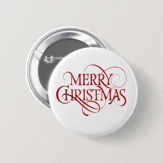 Fröhlicher Weihnachtstext Button (Vorne & Hinten)