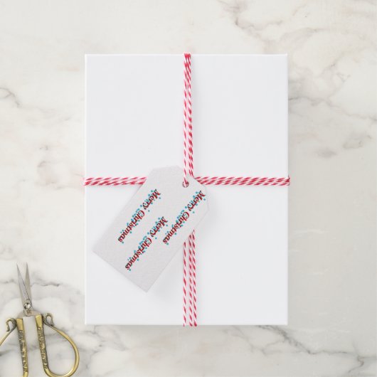 Fröhlicher Weihnachtstext Geschenkanhänger (Mit Garn)