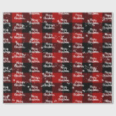 Fröhlicher Weihnachtstext in Schneeflocken auf Kar Geschenkpapier (Flach)