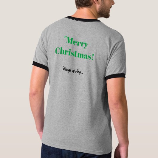 Fröhlicher Weihnachtstext Joy Men's Basic Ringer T-Shirt (Rückseite)