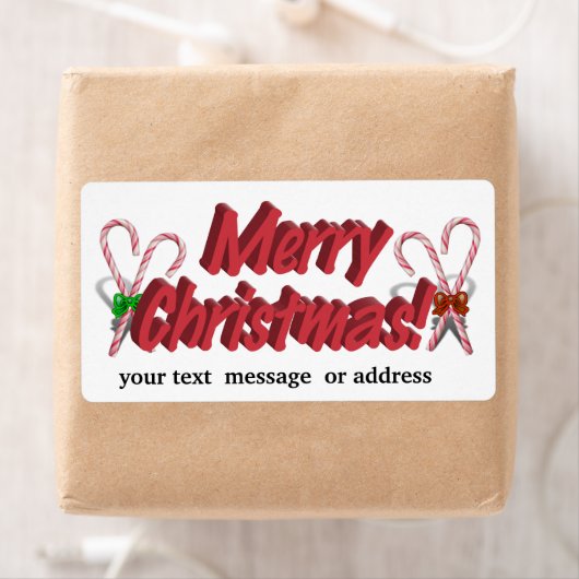 Fröhlicher Weihnachtstext mit Candy Canes (Insitu)