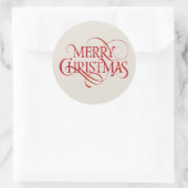 Fröhlicher Weihnachtstext Runder Aufkleber (Tasche)