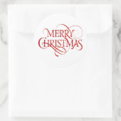 Fröhlicher Weihnachtstext Runder Aufkleber (Tasche)