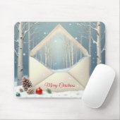 Fröhlicher Weihnachtsumschlag mit Birkenbäumen Mousepad (Mit Mouse)