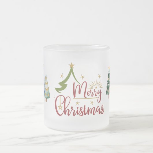 Fröhlicher Weihnachtswald Mattglastasse (Mittel)