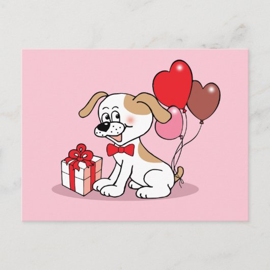 Fröhlicher Welpe Postkarte (Vorderseite)