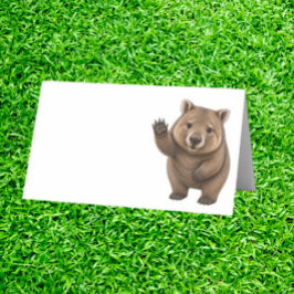 Fröhlicher Wombat feiert gerne mit Ihnen Platzkarte