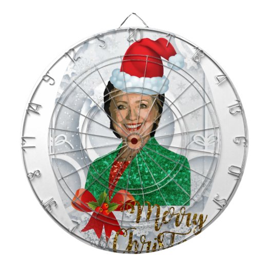fröhlicher xmas Hillary clinton Dartscheibe (vorne)