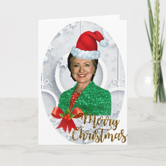 fröhlicher xmas Hillary clinton Feiertagskarte (Vorderseite)