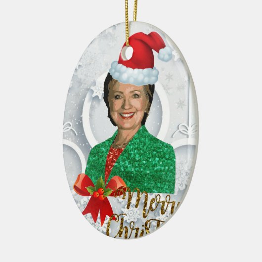 fröhlicher xmas Hillary clinton Keramikornament (Links)