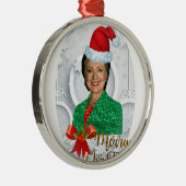 fröhlicher xmas Hillary clinton Silbernes Ornament (Rechts)
