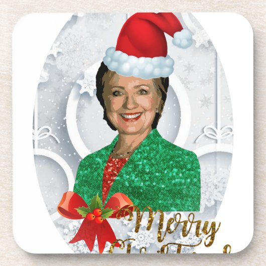 fröhlicher xmas Hillary clinton Untersetzer (Vorderseite)