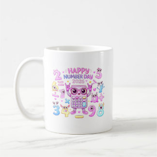 Fröhlicher Zahlentag 2026 Süße Rechnerdesign Kaffeetasse