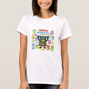 Fröhlicher Zahlentag Süßer Taschenrechner Mathe T- T-Shirt