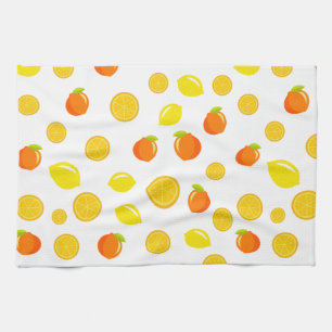 Fröhlicher Zitrus: Zitronen und Orangen Geschirrtuch