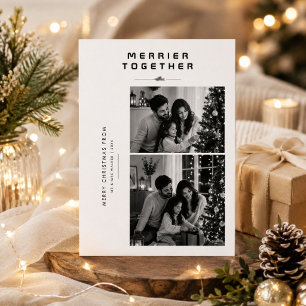 Fröhlicher zusammen zwei saubere Foto Familie Weih Karte