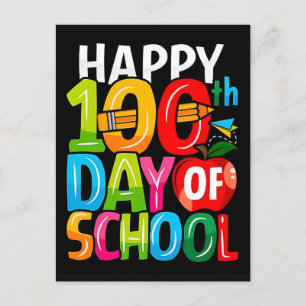 Fröhliches 100. Schultag-T-Shirt mit Spielereien Feiertagspostkarte