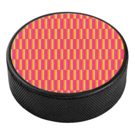 Fröhliches 3D-Regenbogen-Kachel-Muster Eishockey Puck