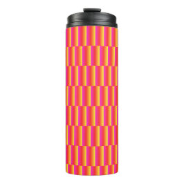 Fröhliches 3D-Regenbogen-Kachel-Muster Thermosbecher