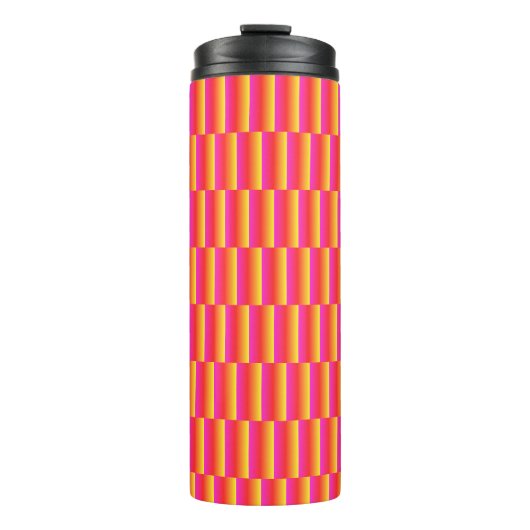 Fröhliches 3D-Regenbogen-Kachel-Muster Thermosbecher (Vorderseite)