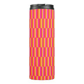 Fröhliches 3D-Regenbogen-Kachel-Muster Thermosbecher (Rückseite)