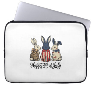 Fröhliches 4. Juli Patriotic Bunny-Shirt-Design_1 Laptopschutzhülle