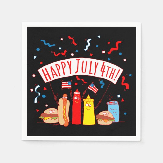 Fröhliches 4. Juli Picknick Serviette (Vorderseite)