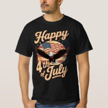 Fröhliches 4. Juli Retro-Adler-T-Shirt – Vintage