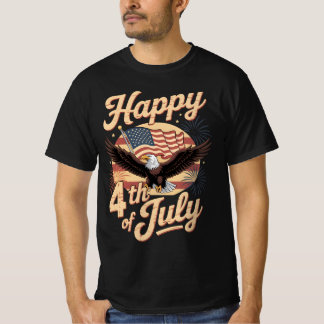 Fröhliches 4. Juli Retro-Adler-T-Shirt – Vintage T-Shirt