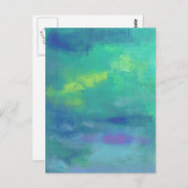 Fröhliches Abstrakt in Aqua-Grüntönen und Blues Postkarte (Vorne/Hinten)