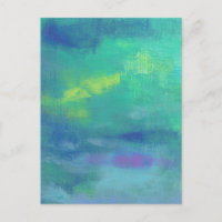 Fröhliches Abstrakt in Aqua-Grüntönen und Blues