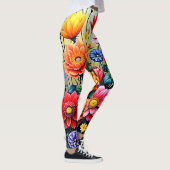 Fröhliches abstraktes Blumengartendesign Leggings (Rechts)