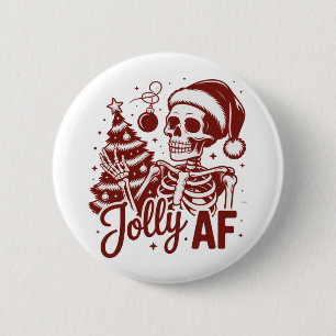 Fröhliches Af-Skelett Snarky Weihnachten Sarkastis Button