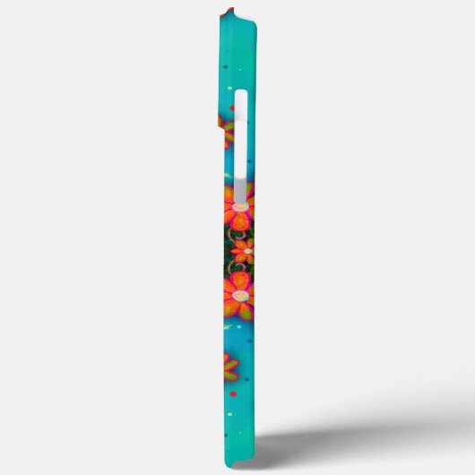 Fröhliches Aquamarines Blumenmuster Whimsical Boho Case-Mate iPhone Hülle (Rückseite / Links)