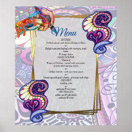 Fröhliches Artist Blue Party Doodle Creation Poster