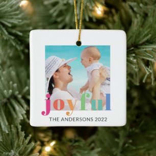 Fröhliches Benutzerdefiniertes Foto Weihnachten Keramikornament
