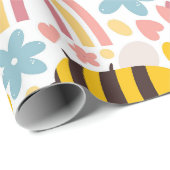 Fröhliches Bienenmuster Geschenkpapier (Rolleneckpunkt)