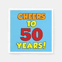 Fröhliches bis 50 Jahre farbiges Party Serviette