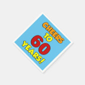 Fröhliches bis 60 Jahre farbiges Party Serviette (Ecke)