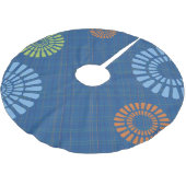 Fröhliches blaues Kariertes Weihnachtsbaumrock Polyester Weihnachtsbaumdecke (Schrägansicht)