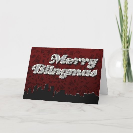 Fröhliches Blingmas Feiertagskarte (Vorderseite)