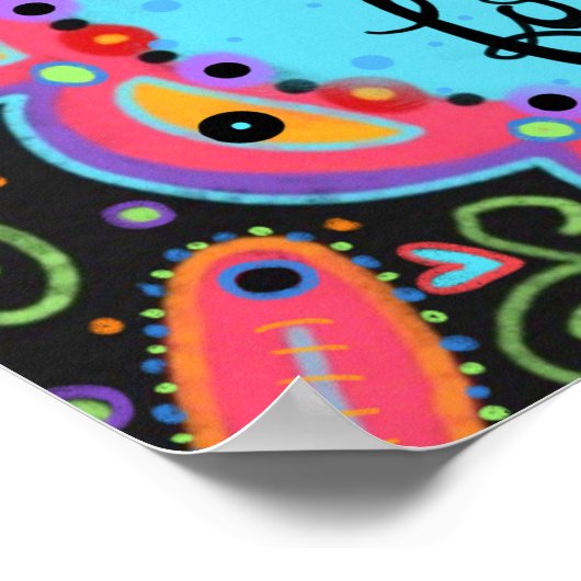 Fröhliches blumengeschmücktes Zitat-Inspirivity Po Poster (Ecke)