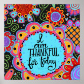 Fröhliches blumengeschmücktes Zitat-Inspirivity Po Poster (Vorne)