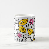 Fröhliches Blumenmuster mit kräftigen Umrandungen Kaffeetasse (Mittel)
