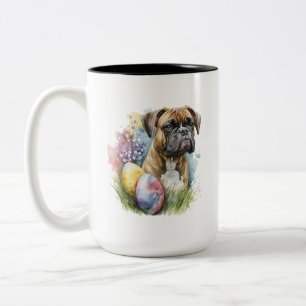 Fröhliches Boxer Dog Ostereier, glücklicher Osterb Zweifarbige Tasse